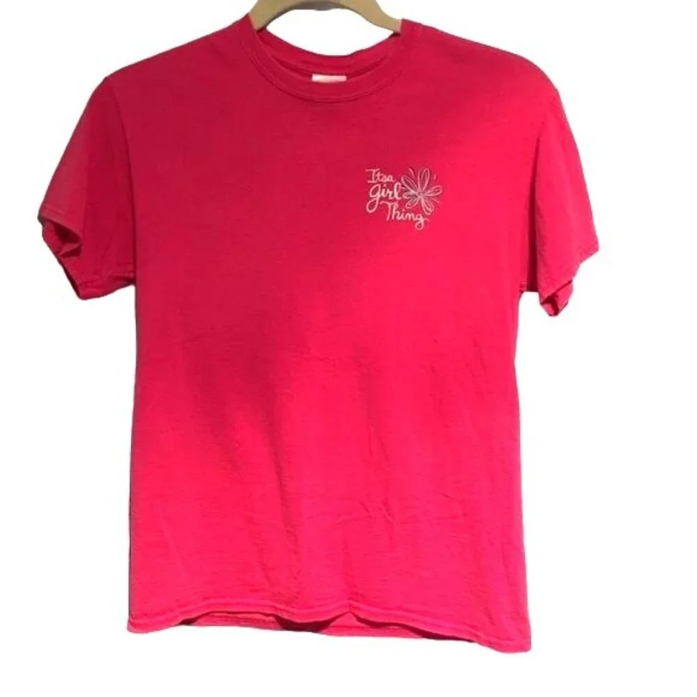 It’s girl thing Womens Graphic Tee Pink/Blue/Yellow Size M